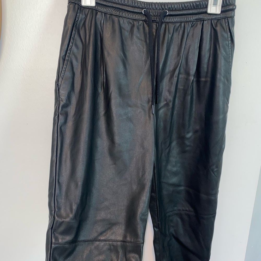 Zara faux leather joggers